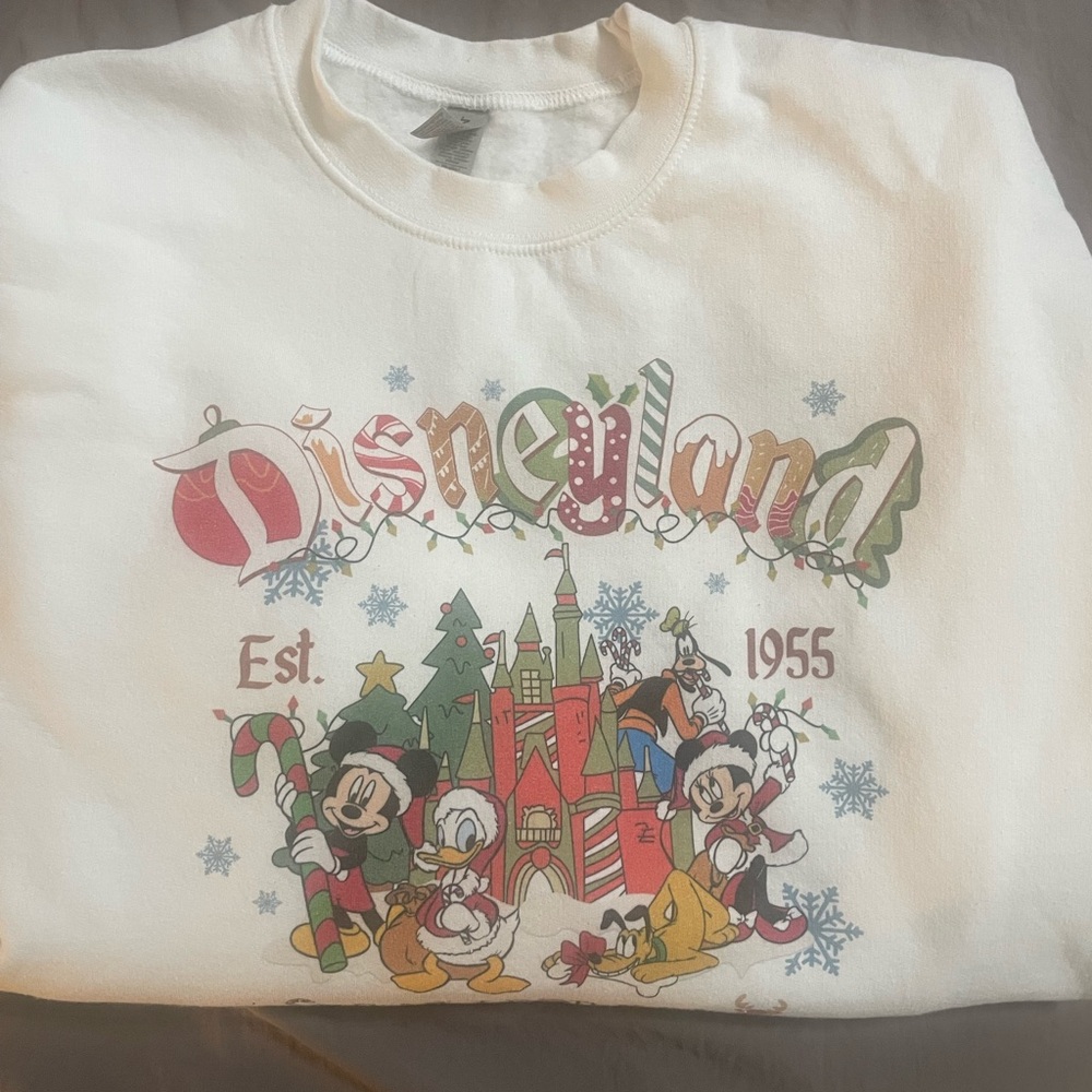 Disney White Sweatshirt with Colorful Characters